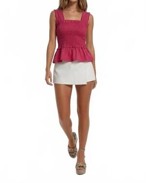 NEW SINCERELY OURS avery top in pink poplin